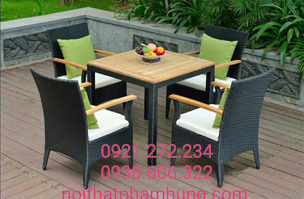 BÀN GHẾ NHỰA GIẢ MÂY 04