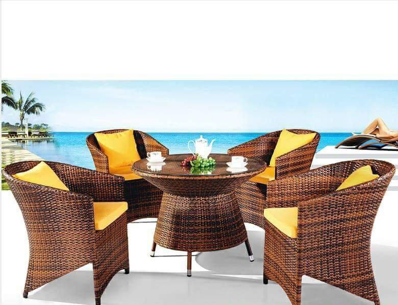 BÀN GHẾ NHỰA GIẢ MÂY 01