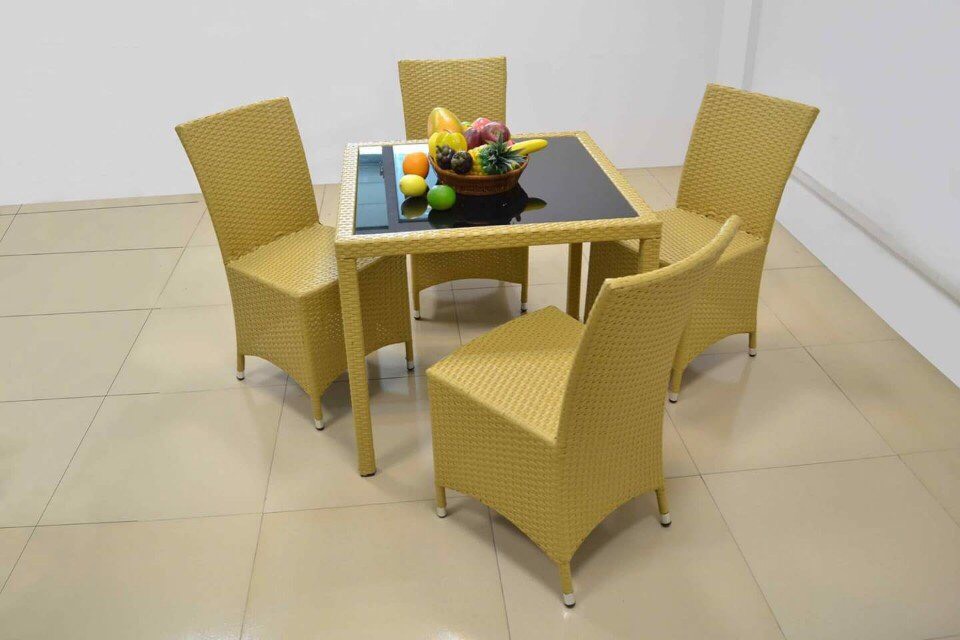 BÀN GHẾ NHỰA GIẢ MÂY 22