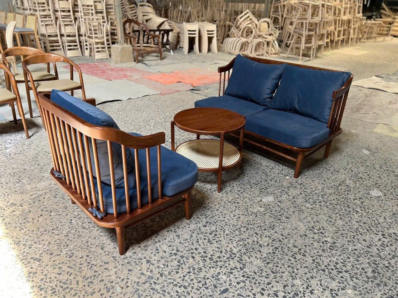 bàn ghế sofa gỗ nệm cao cấp