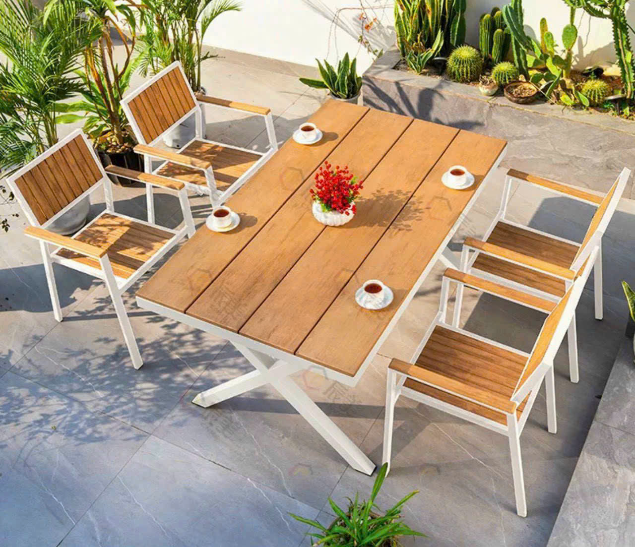 Bộ bàn ghế sân vườn nhôm đúc