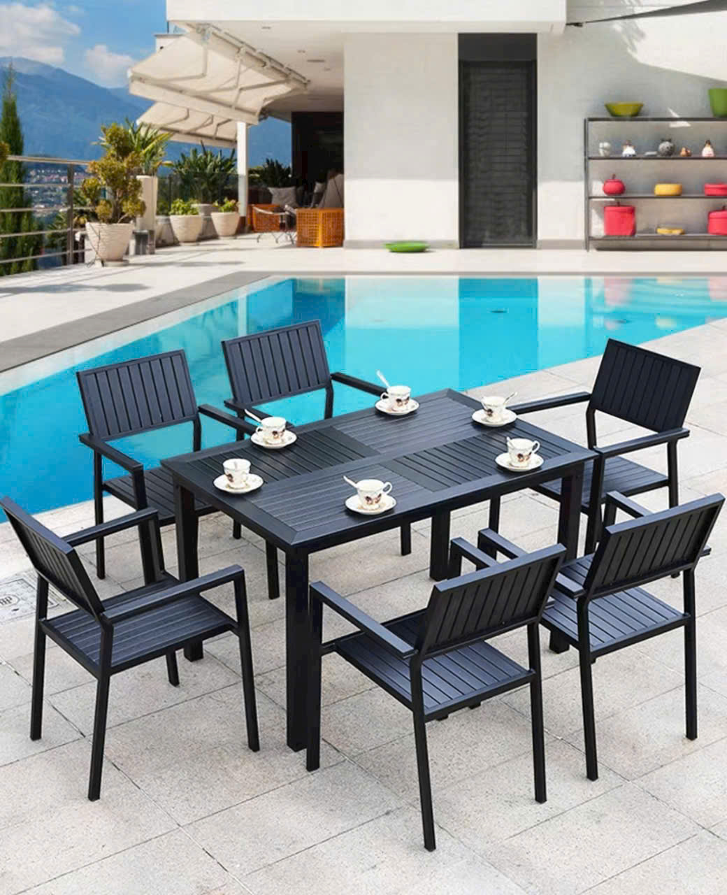 Bộ bàn ghế nhôm đúc ngoài trời