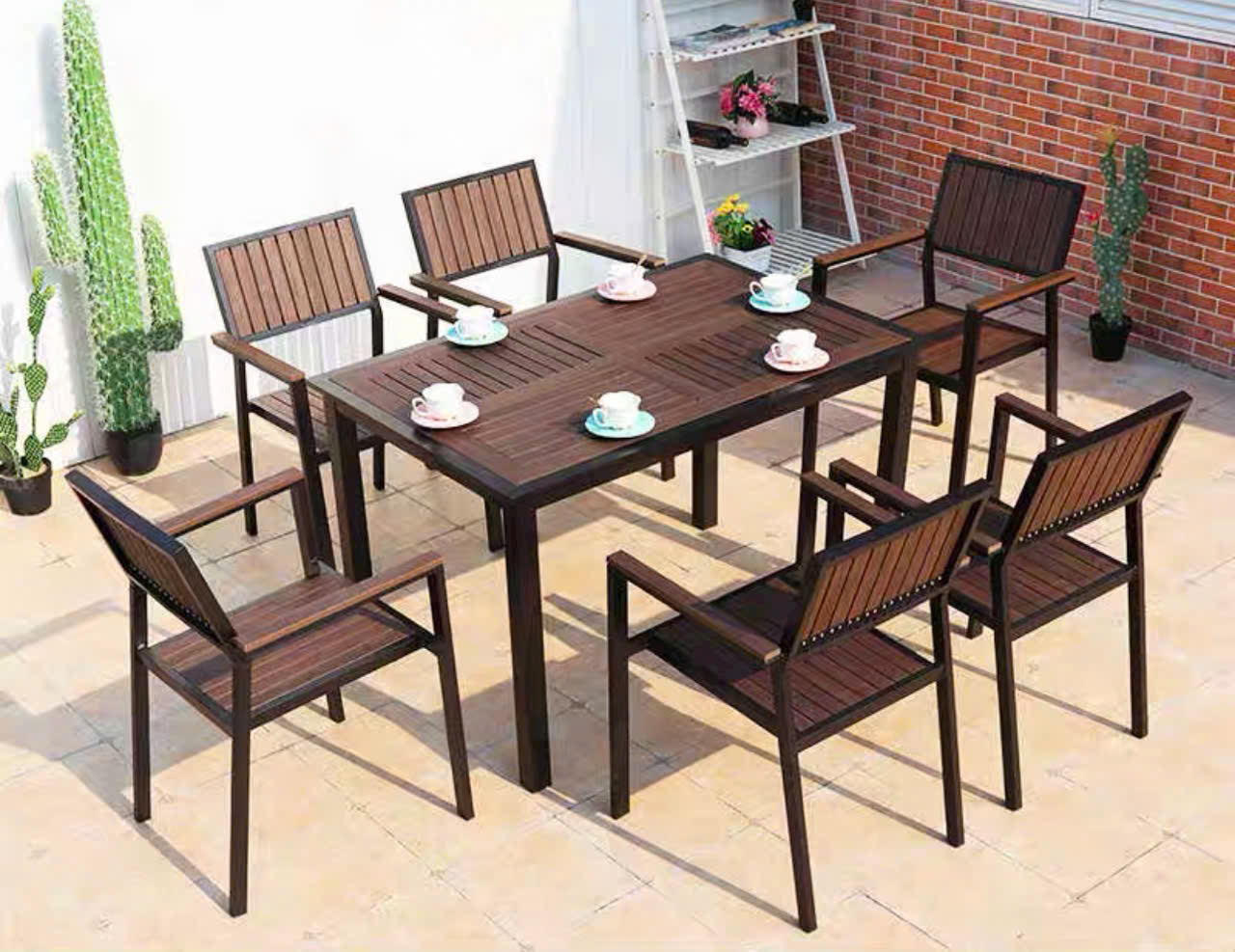 Bàn ghế ăn nhôm đúc sân vườn