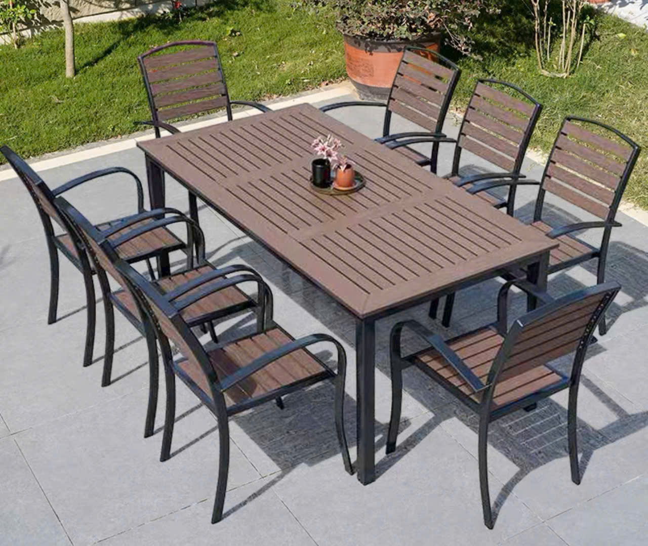 Bàn ghế ăn nhôm đúc ngoài trời