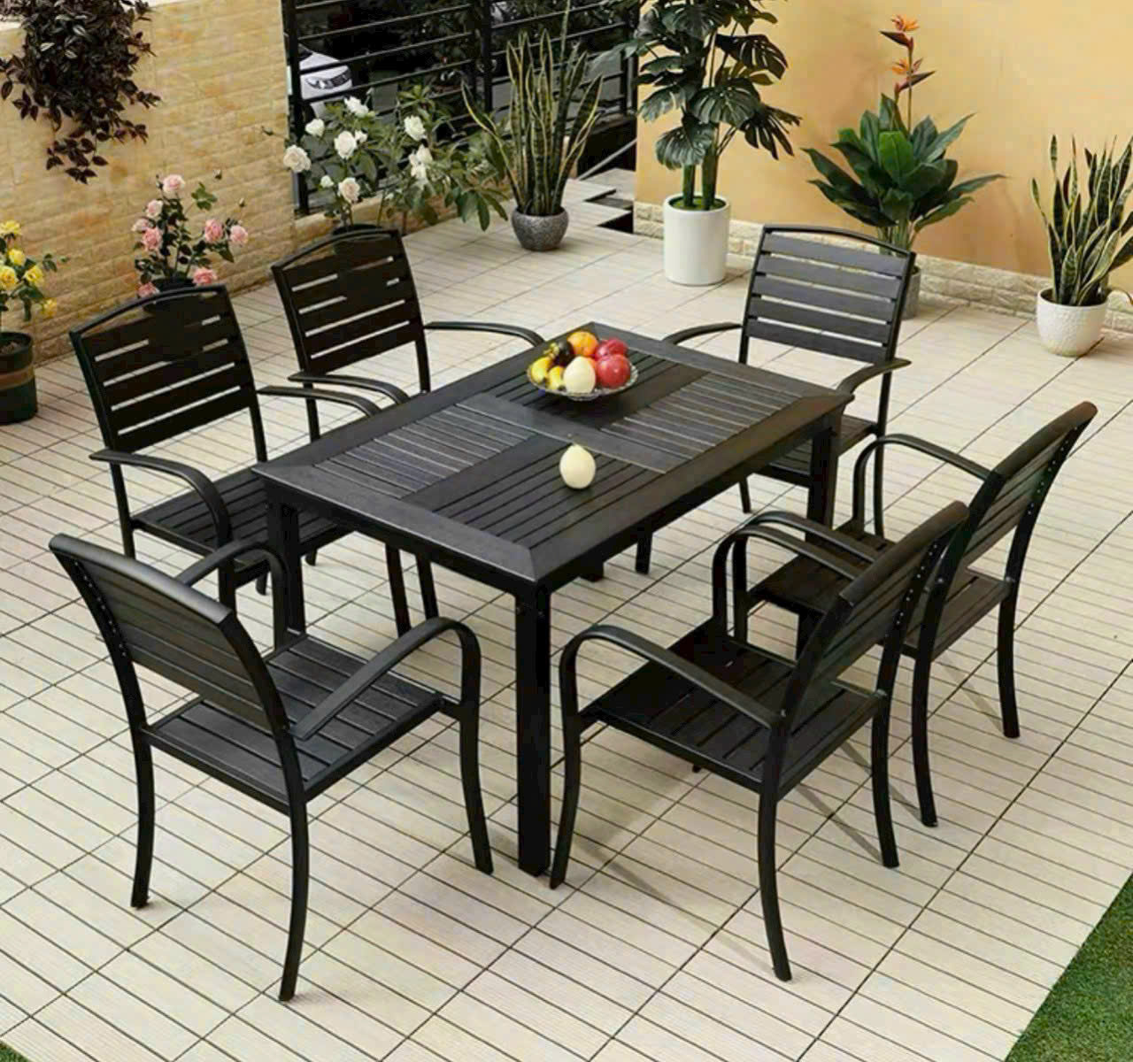 Bàn ghế ăn nhôm đúc sân vườn