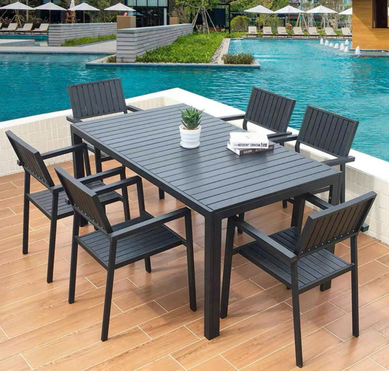 Bàn ghế ăn nhôm đúc ngoài trời