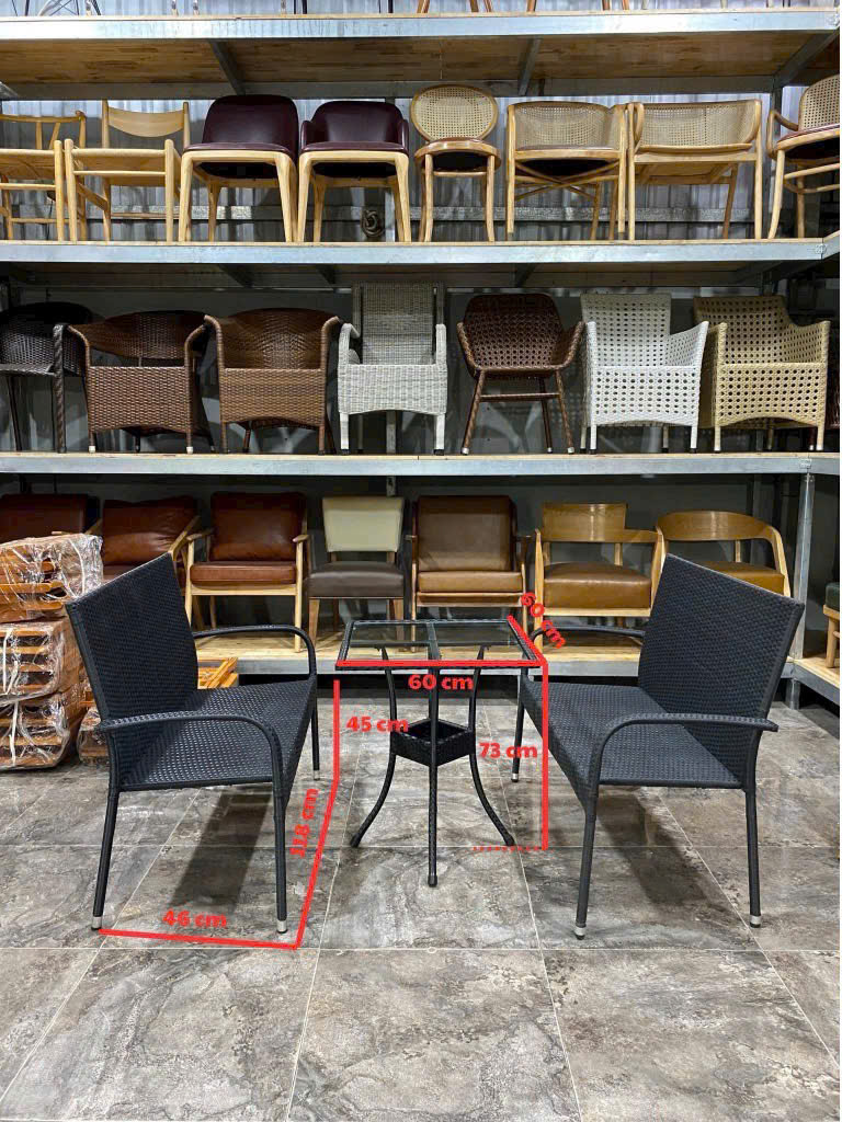 bàn ghế cafe mây nhựa sân vườn