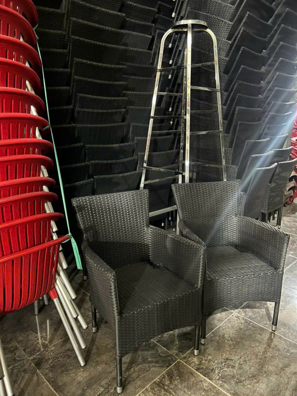 ghế mây nhựa cafe sân vườn