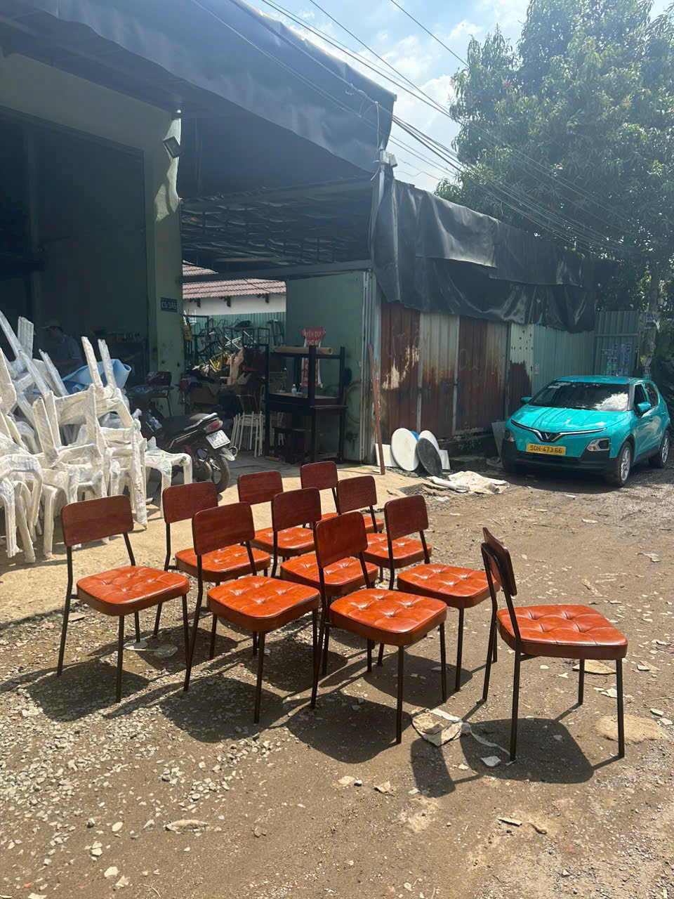 ghế sắt cafe ngoài trời