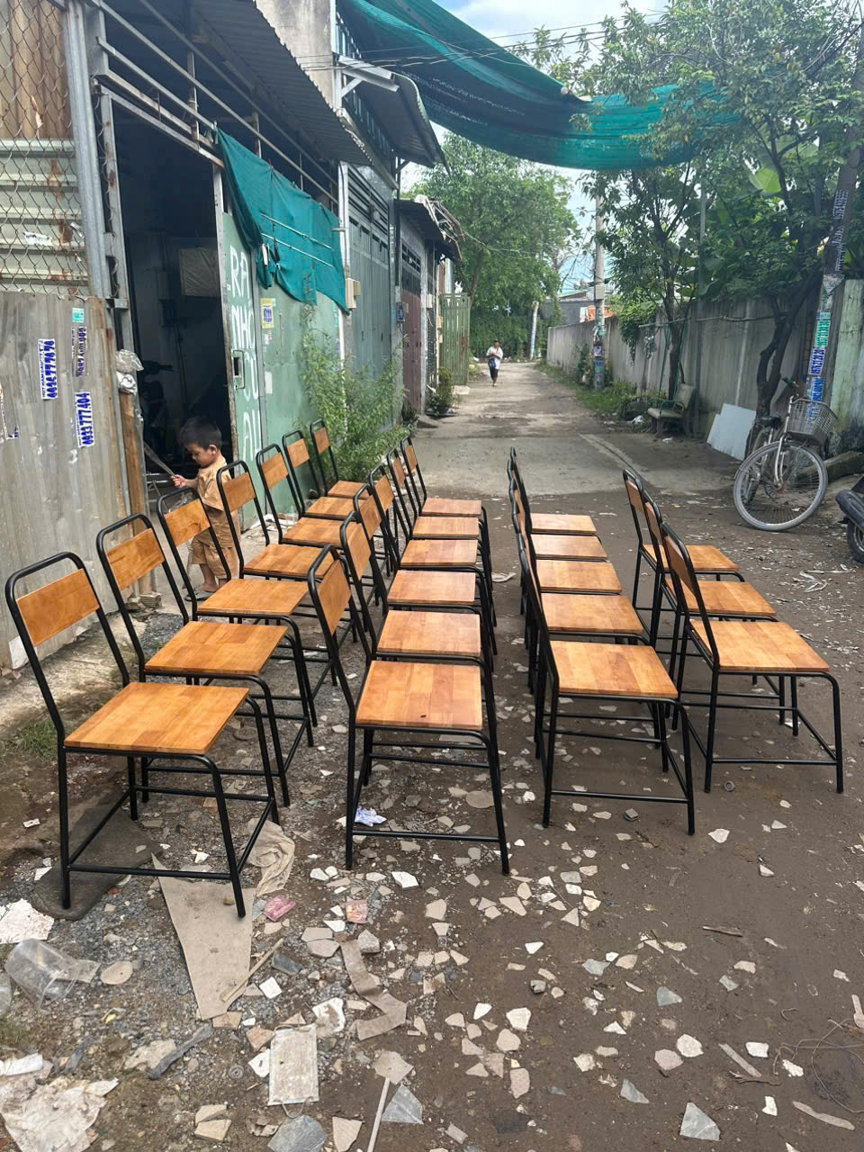 ghế sắt cafe trà sữa sân vườn